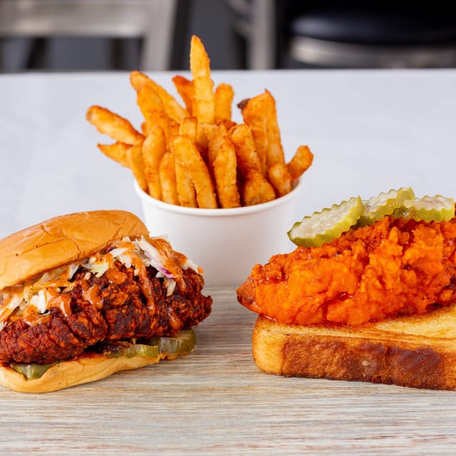 1 Slider & 1 tender with fries.