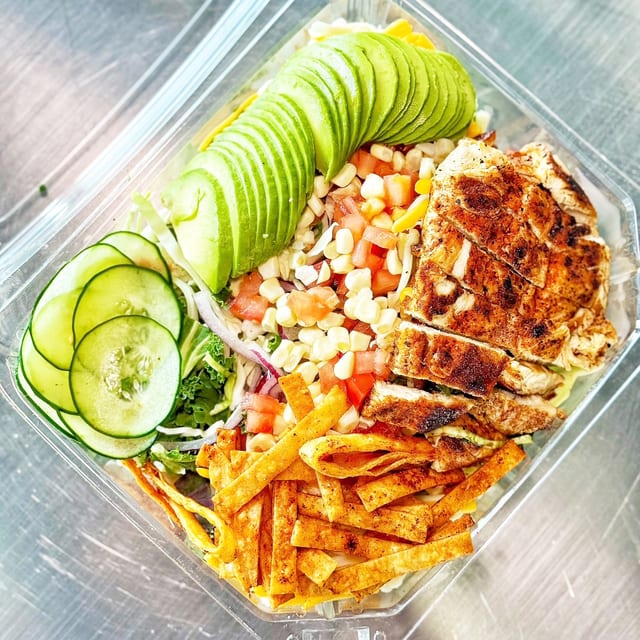 Corny Kale Grilled Chicken Salad.